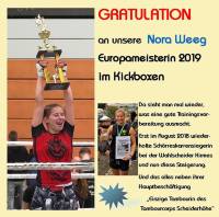 Europameisterin Nora Weeg im Kickboxen 2019